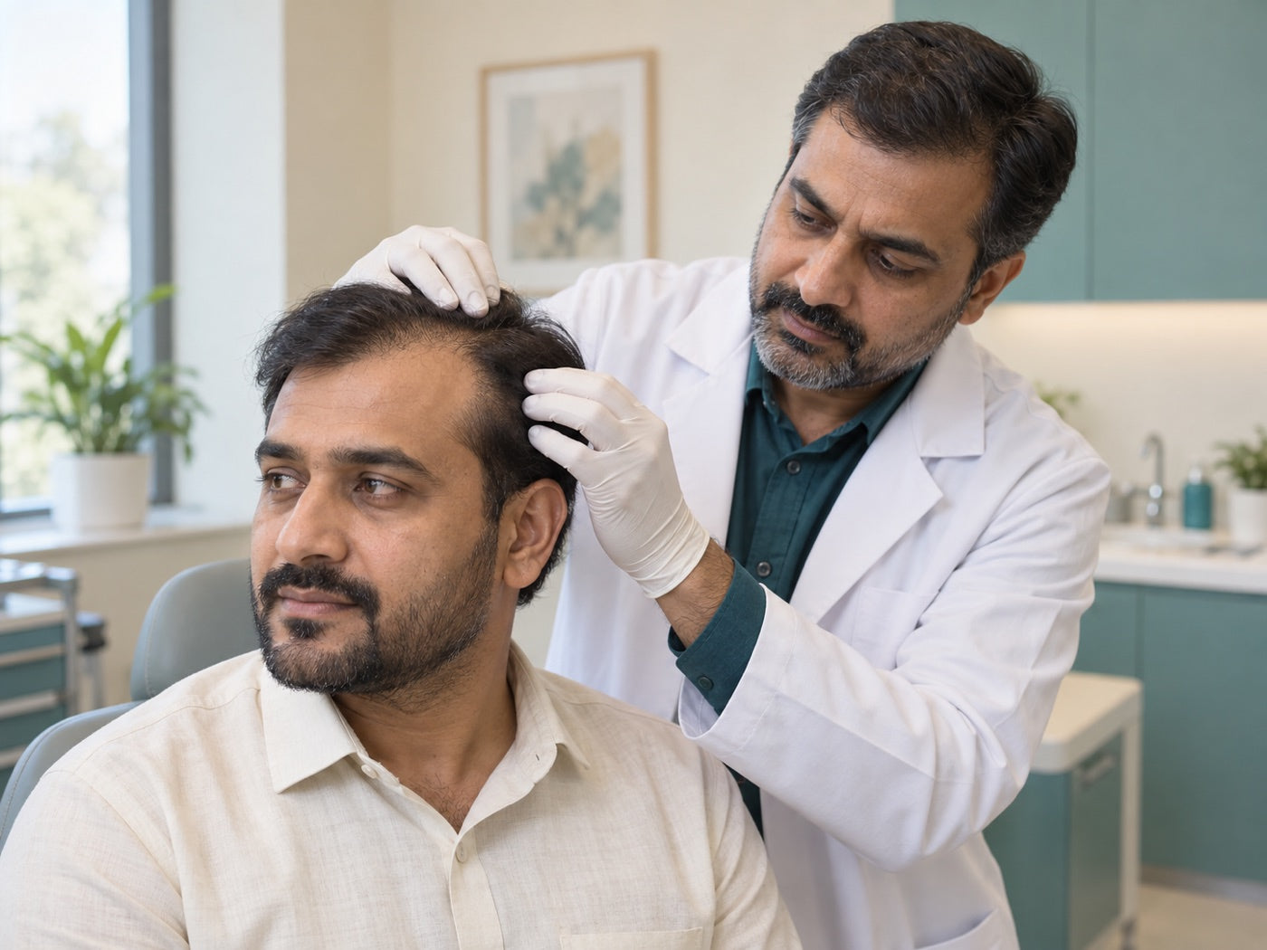 Illustrative hair and scalp assessment with Pakistani adults